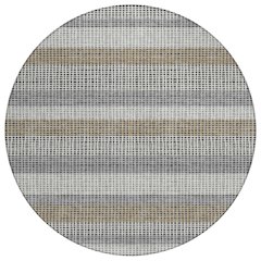 Machine Washable Indoor/Outdoor Chantille ACN2530 Gray 8' x 8' Round Rug