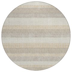 Machine Washable Indoor/Outdoor Chantille ACN2530 Ivory 8' x 8' Round Rug