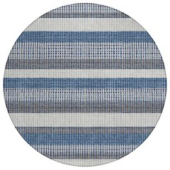 Machine Washable Indoor/Outdoor Chantille ACN2530 Blue 8' x 8' Round Rug
