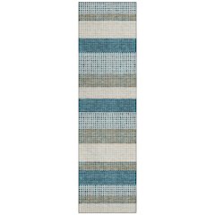 Machine Washable Indoor/Outdoor Chantille ACN2530 Teal 2'3" x 7'6" Runner Rug
