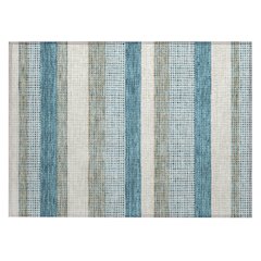 Machine Washable Indoor/Outdoor Chantille ACN2530 Teal 1'8" x 2'6" Rug