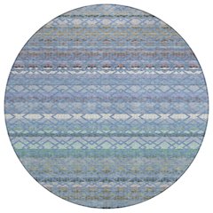 Machine Washable Indoor/Outdoor Chantille ACN2531 Blue 8' x 8' Round Rug