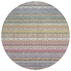 Machine Washable Indoor/Outdoor Chantille ACN2531 Gray 8' x 8' Round Rug