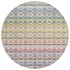 Machine Washable Indoor/Outdoor Chantille ACN2531 Ivory 8' x 8' Round Rug