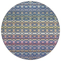 Machine Washable Indoor/Outdoor Chantille ACN2531 Blue 8' x 8' Round Rug