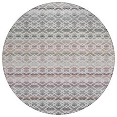 Machine Washable Indoor/Outdoor Chantille ACN2531 Gray 8' x 8' Round Rug