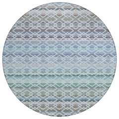 Machine Washable Indoor/Outdoor Chantille ACN2531 Blue 8' x 8' Round Rug