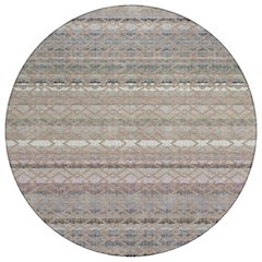 Machine Washable Indoor/Outdoor Chantille ACN2531 Brown 8' x 8' Round Rug