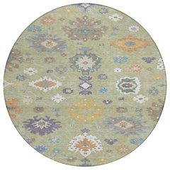 Machine Washable Indoor/Outdoor Chantille ACN2532 Green 8' x 8' Round Rug