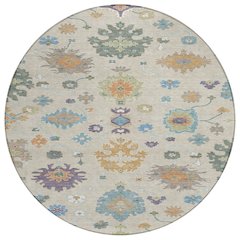 Machine Washable Indoor/Outdoor Chantille ACN2532 Brown 8' x 8' Round Rug