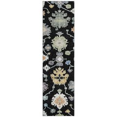 Machine Washable Indoor/Outdoor Chantille ACN2532 Black 2'3" x 7'6" Runner Rug
