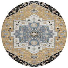 Machine Washable Indoor/Outdoor Chantille ACN2533 Black 8' x 8' Round Rug