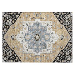 Machine Washable Indoor/Outdoor Chantille ACN2533 Black 1'8" x 2'6" Rug