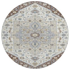 Machine Washable Indoor/Outdoor Chantille ACN2533 Brown 8' x 8' Round Rug