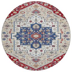 Machine Washable Indoor/Outdoor Chantille ACN2533 Red 8' x 8' Round Rug