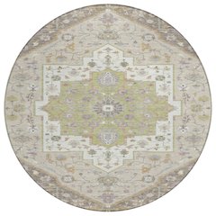 Machine Washable Indoor/Outdoor Chantille ACN2533 Brown 8' x 8' Round Rug