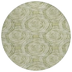 Machine Washable Indoor/Outdoor Chantille ACN2534 Green 8' x 8' Round Rug