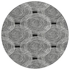 Machine Washable Indoor/Outdoor Chantille ACN2534 Black 8' x 8' Round Rug