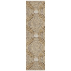 Machine Washable Indoor/Outdoor Chantille ACN2534 Gold 2'3" x 7'6" Runner Rug