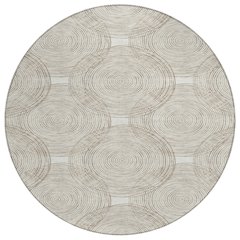 Machine Washable Indoor/Outdoor Chantille ACN2534 Ivory 8' x 8' Round Rug