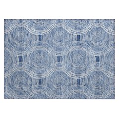 Machine Washable Indoor/Outdoor Chantille ACN2534 Blue 1'8" x 2'6" Rug