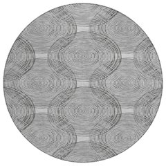 Machine Washable Indoor/Outdoor Chantille ACN2534 Gray 8' x 8' Round Rug