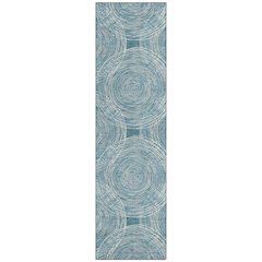 Machine Washable Indoor/Outdoor Chantille ACN2534 Teal 2'3" x 7'6" Runner Rug