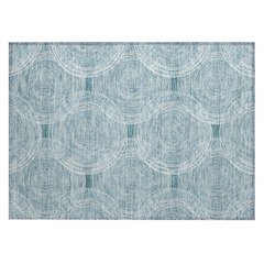 Machine Washable Indoor/Outdoor Chantille ACN2534 Teal 1'8" x 2'6" Rug