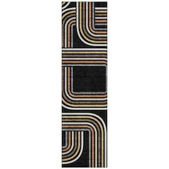 Machine Washable Indoor/Outdoor Chantille ACN2535 Black 2'3" x 7'6" Runner Rug