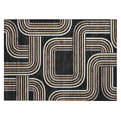 Machine Washable Indoor/Outdoor Chantille ACN2535 Black 1'8" x 2'6" Rug