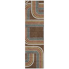 Machine Washable Indoor/Outdoor Chantille ACN2535 Brown 2'3" x 7'6" Runner Rug
