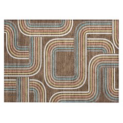 Machine Washable Indoor/Outdoor Chantille ACN2535 Brown 1'8" x 2'6" Rug