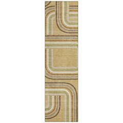 Machine Washable Indoor/Outdoor Chantille ACN2535 Gold 2'3" x 7'6" Runner Rug
