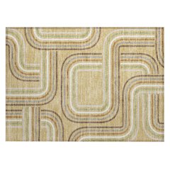 Machine Washable Indoor/Outdoor Chantille ACN2535 Gold 1'8" x 2'6" Rug
