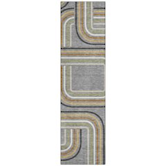 Machine Washable Indoor/Outdoor Chantille ACN2535 Gray 2'3" x 7'6" Runner Rug