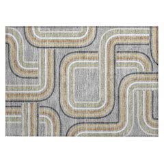 Machine Washable Indoor/Outdoor Chantille ACN2535 Gray 1'8" x 2'6" Rug