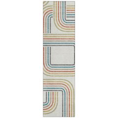 Machine Washable Indoor/Outdoor Chantille ACN2535 Ivory 2'3" x 7'6" Runner Rug