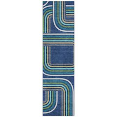Machine Washable Indoor/Outdoor Chantille ACN2535 Blue 2'3" x 7'6" Runner Rug
