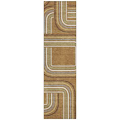 Machine Washable Indoor/Outdoor Chantille ACN2535 Orange 2'3" x 7'6" Runner Rug