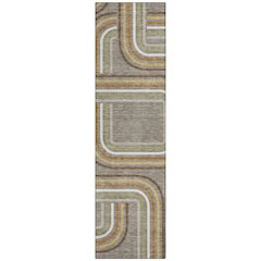 Machine Washable Indoor/Outdoor Chantille ACN2535 Brown 2'3" x 7'6" Runner Rug