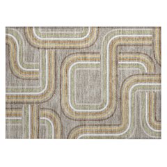 Machine Washable Indoor/Outdoor Chantille ACN2535 Brown 1'8" x 2'6" Rug