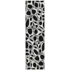 Machine Washable Indoor/Outdoor Chantille ACN2536 Black 2'3" x 7'6" Runner Rug