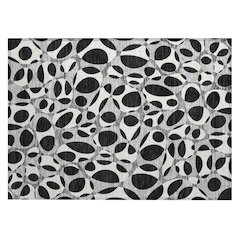 Machine Washable Indoor/Outdoor Chantille ACN2536 Black 1'8" x 2'6" Rug