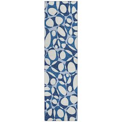 Machine Washable Indoor/Outdoor Chantille ACN2536 Blue 2'3" x 7'6" Runner Rug