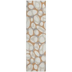 Machine Washable Indoor/Outdoor Chantille ACN2536 Orange 2'3" x 7'6" Runner Rug