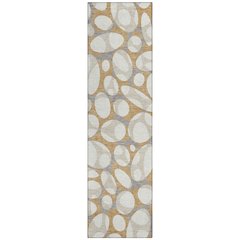 Machine Washable Indoor/Outdoor Chantille ACN2536 Gold 2'3" x 7'6" Runner Rug