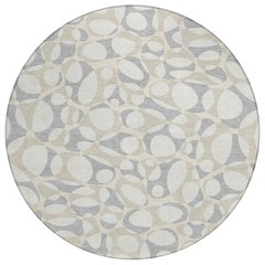 Machine Washable Indoor/Outdoor Chantille ACN2536 Ivory 8' x 8' Round Rug