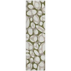 Machine Washable Indoor/Outdoor Chantille ACN2536 Green 2'3" x 7'6" Runner Rug