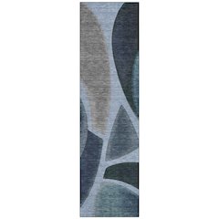 Machine Washable Indoor/Outdoor Chantille ACN2537 Blue 2'3" x 7'6" Runner Rug