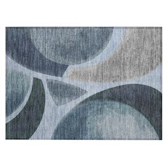 Machine Washable Indoor/Outdoor Chantille ACN2537 Blue 1'8" x 2'6" Rug